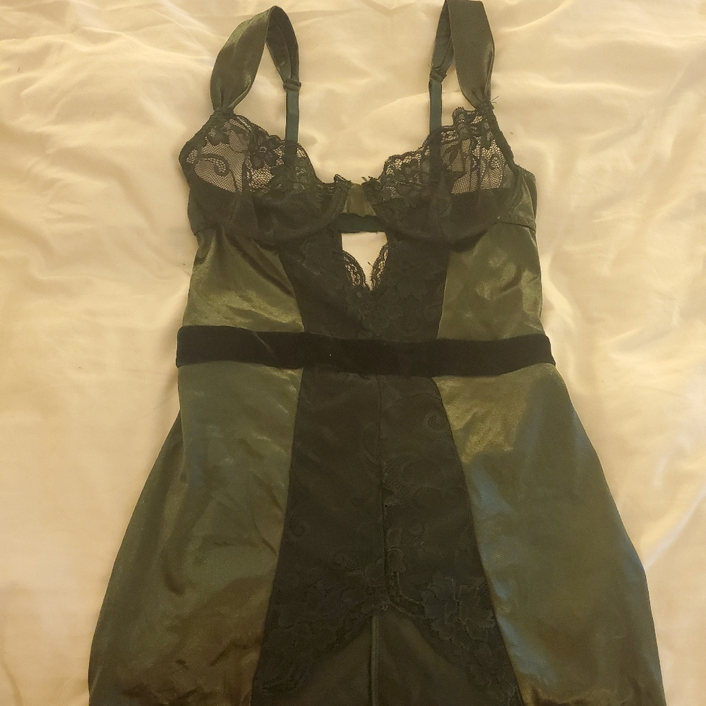 Green lingerie dress
